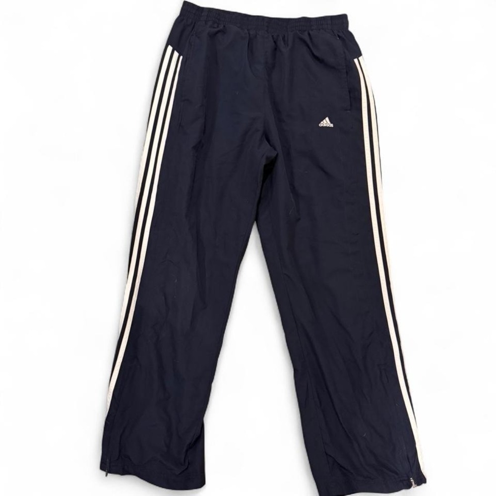 Adidas Vtg Clima365 Mens Track Pants Navy Blue 3 Stripe Mesh Lined AZF001 Size L